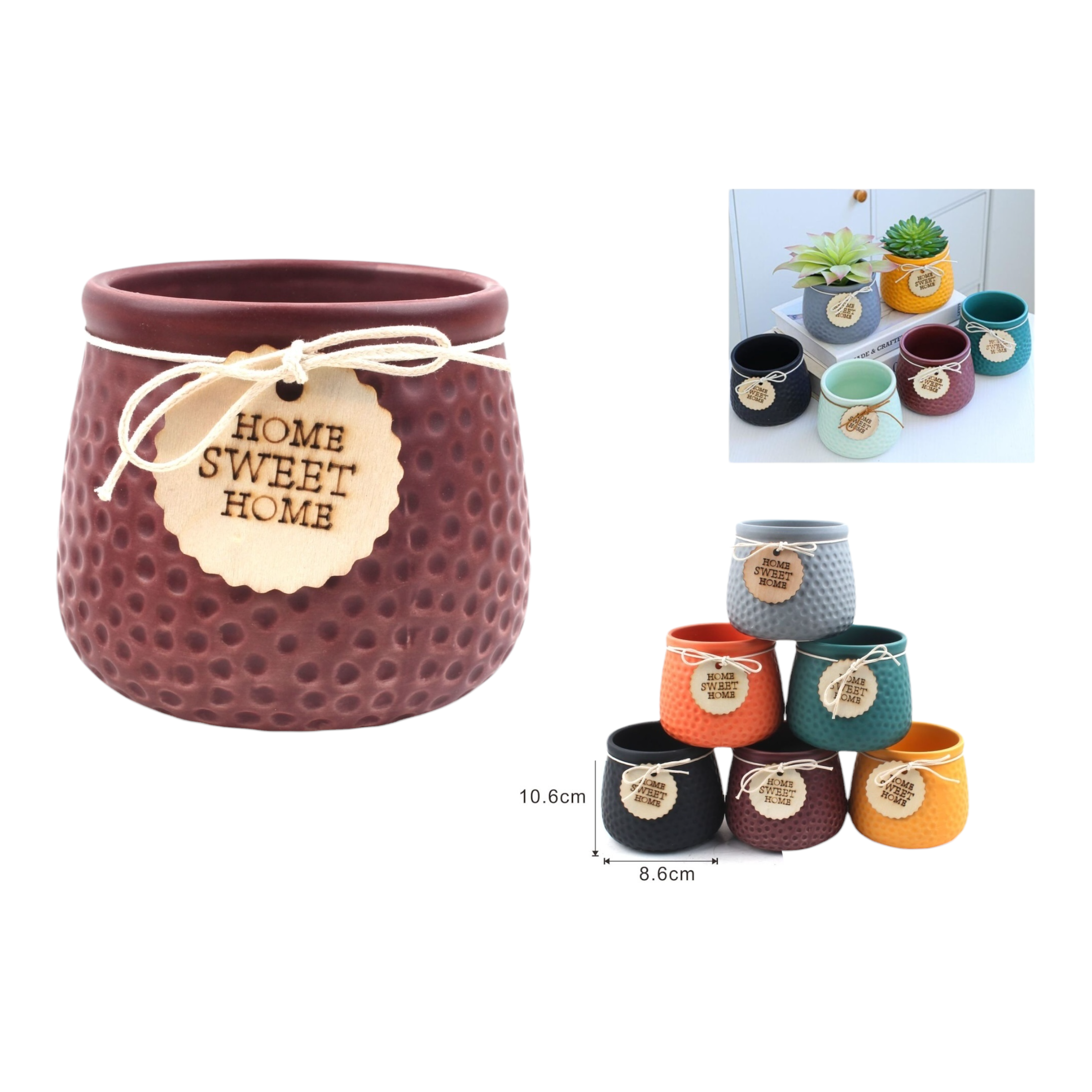 Macetero cerámico DS1015 oscuro