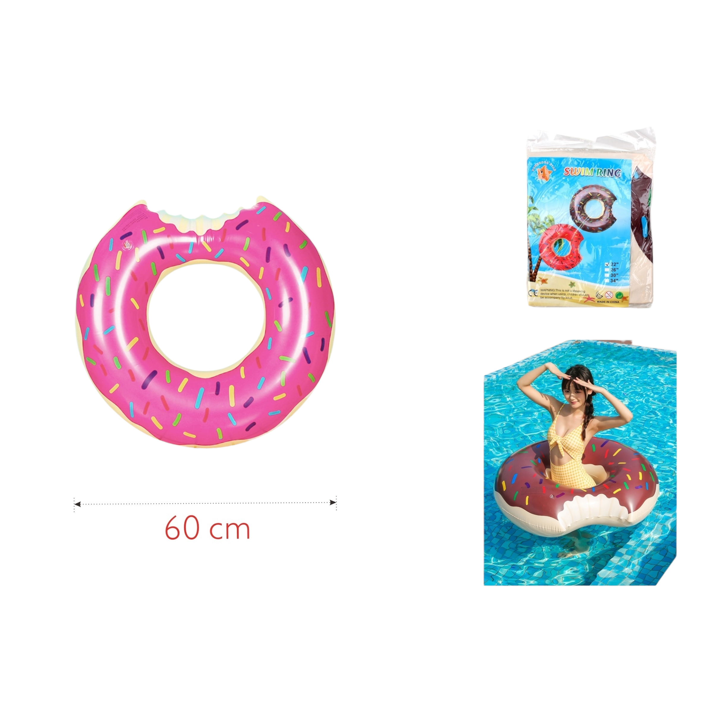 Aro Inflable Donut 60 cm Reforzado