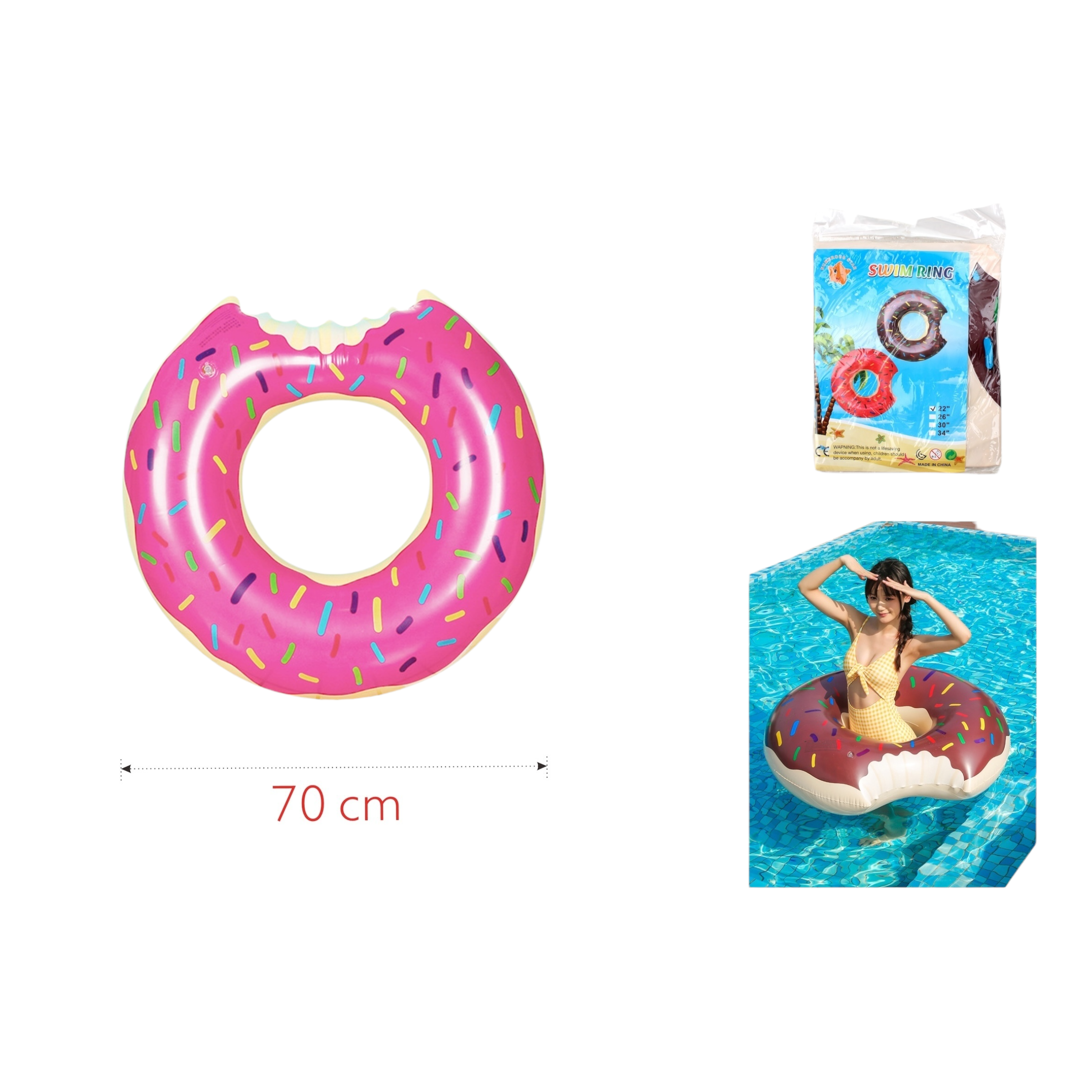 Aro Inflable Donut 70 cm Reforzado